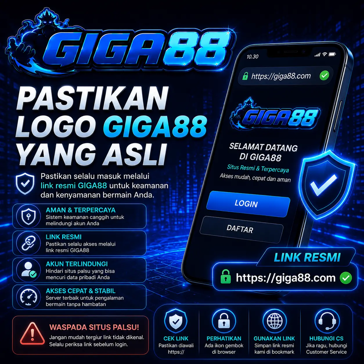 Pastikan halaman login GIGA88 asli